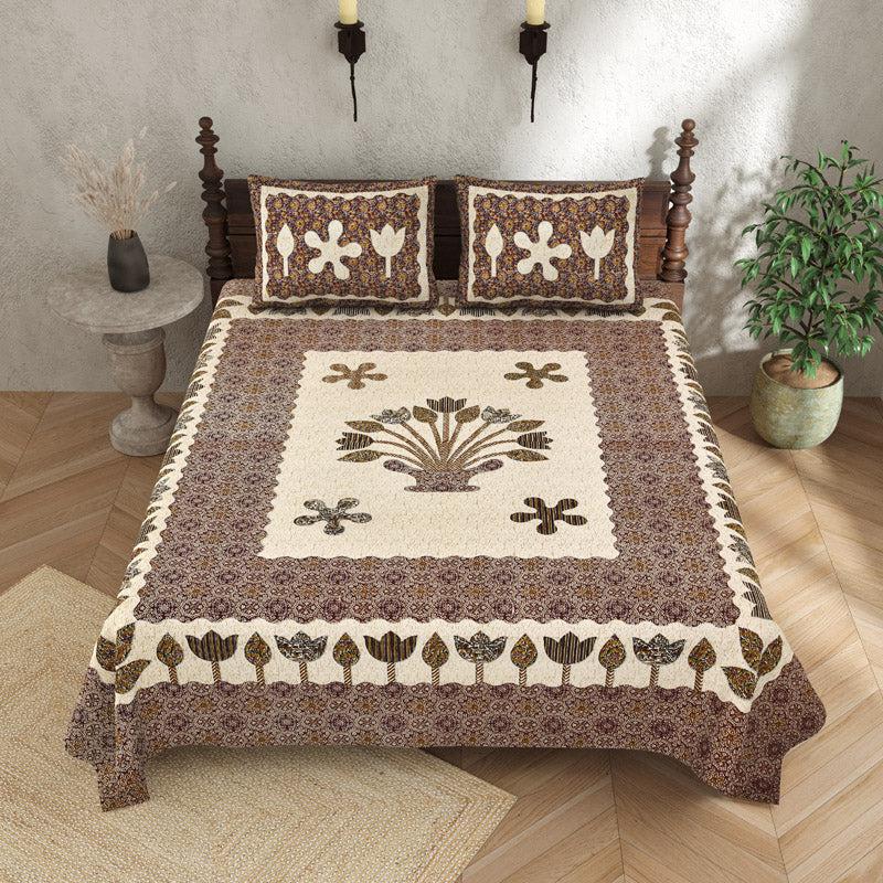 Buy Simora Ethnic Bedsheet - Brown Bedsheets from Vaaree