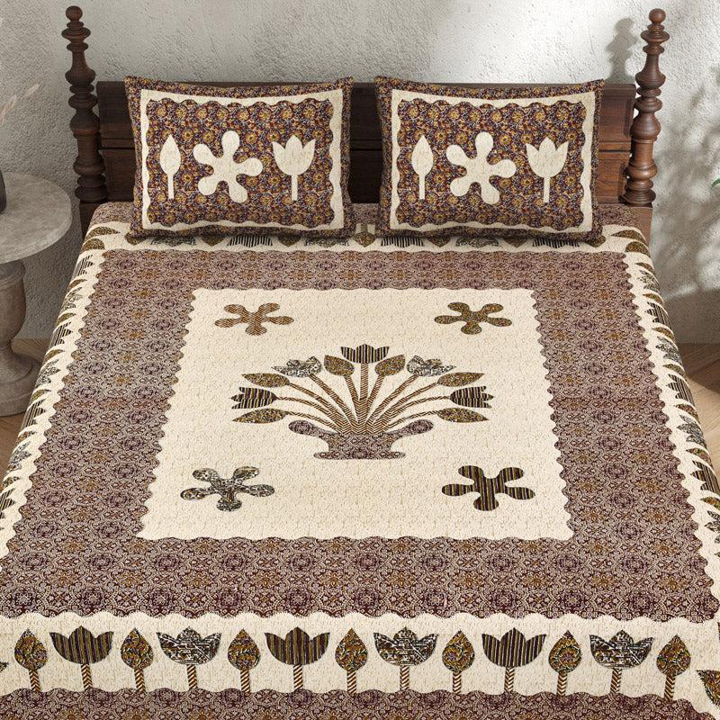 Buy Simora Ethnic Bedsheet - Brown Bedsheets from Vaaree