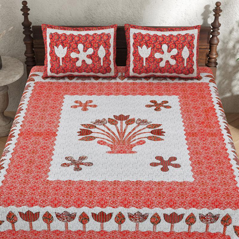 Buy Simora Ethnic Bedsheet - Peach Bedsheets from Vaaree