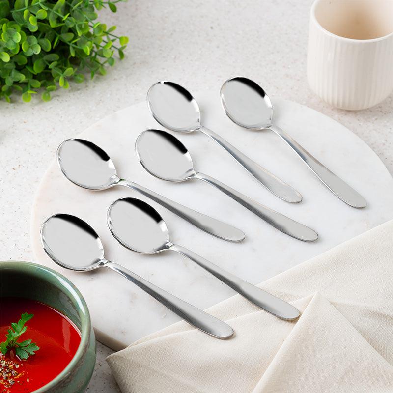 Buy Magna Soup Spoon - Set Of Six Cutlery Set from Vaaree