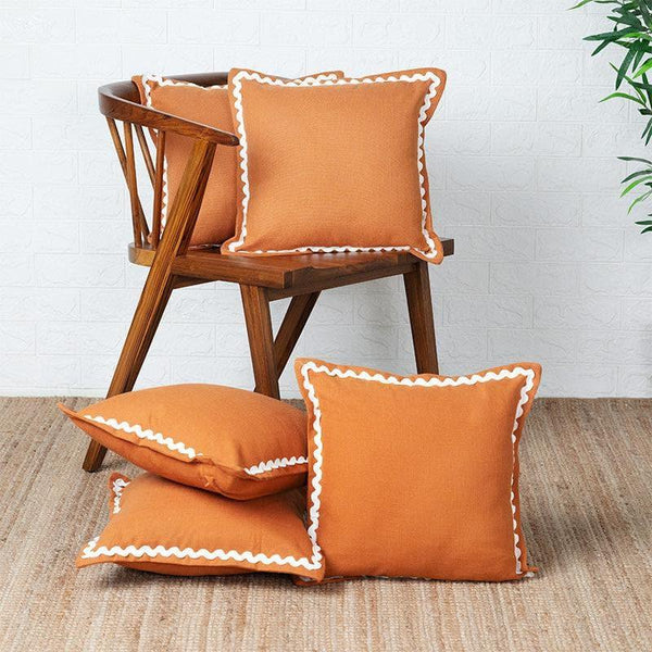 Buy Brown Waves Cushion cover - Set Of Five Online in India | Cushion Covers on Vaaree
