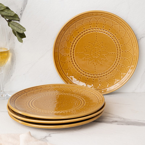 Dinner Plate - Ekta Dinner Plate (Yellow) - Set Of Four