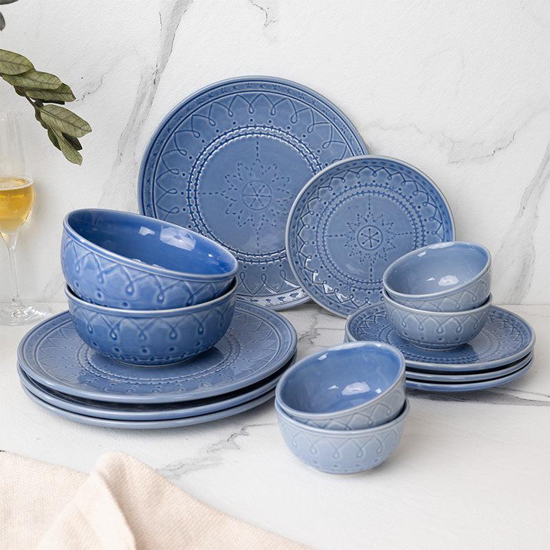 Buy Ekta Dinnerware (Mist Blue) - Fourteen Piece Set Dinner Set from Vaaree