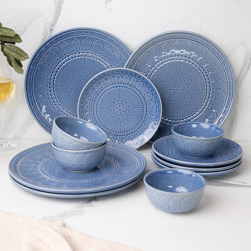 Buy Ekta Dinner Set (Mist Blue) - Twelve Piece Set Dinner Set from Vaaree