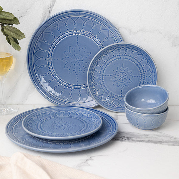 Dinner Set - Ekta Dining Set (Mist Blue) - Six Piece Set