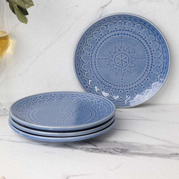 Quarter Plate - Ekta Quarter Plate (Mist Blue) - Set Of Four