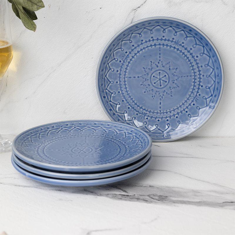 Buy Ekta Quarter Plate (Mist Blue) - Set Of Four Quarter Plate from Vaaree