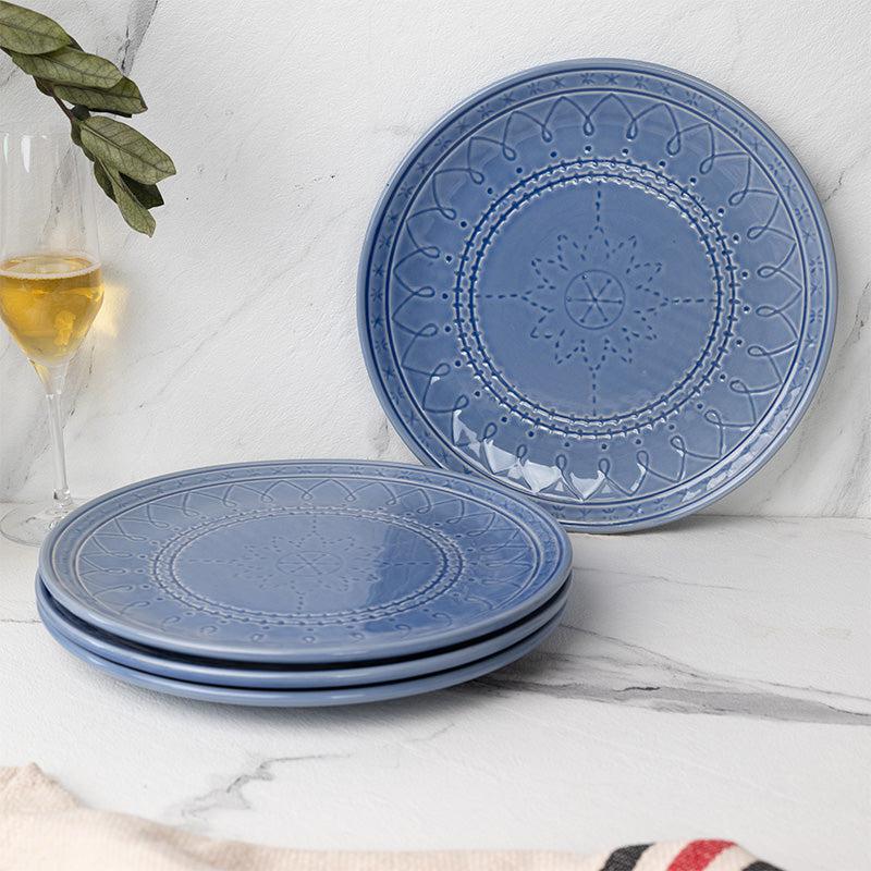 Buy Ekta Dinner Plate (Mist Blue) - Set Of Four Dinner Plate from Vaaree