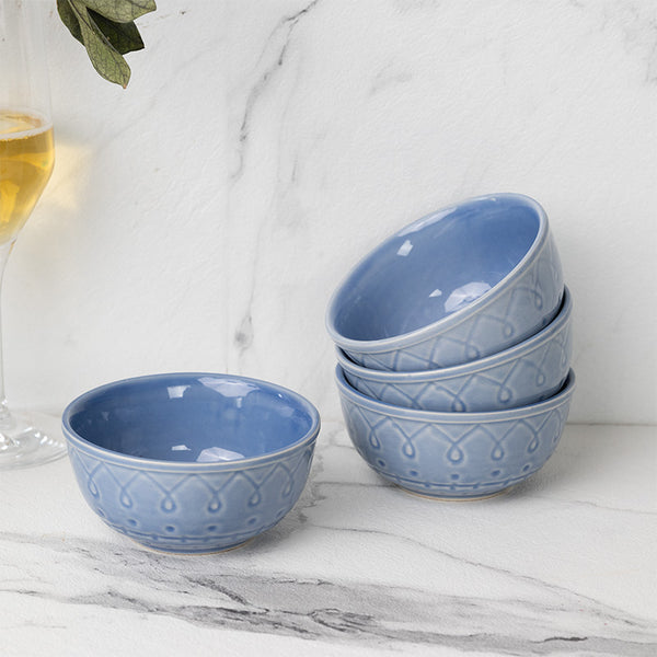 Buy Ekta Serving Bowl (Mist Blue) - Set Of Four Bowl from Vaaree