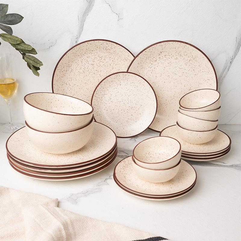 Buy Kestha Dinner Set (Beige) - Twenty Piece Set Dinner Set from Vaaree