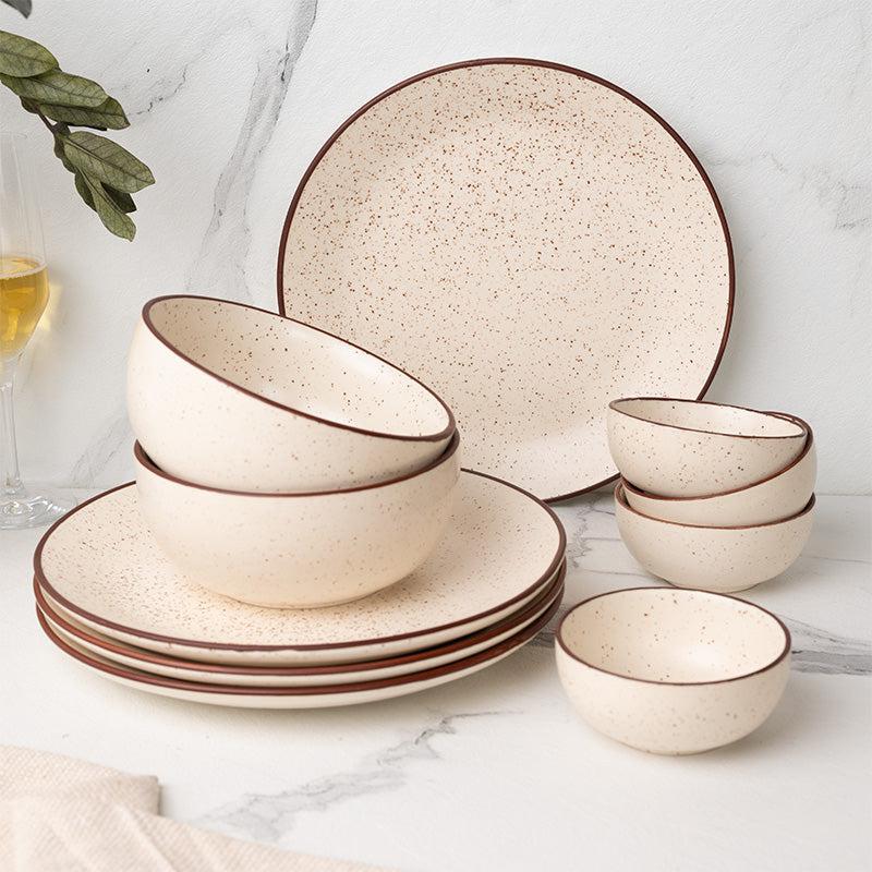 Buy Kestha Dinnerware (Beige) - Ten Piece Set Dinner Set from Vaaree