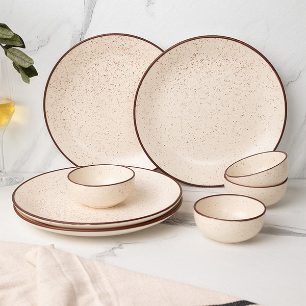 Dinner Set - Kestha Dinnerware (Beige) - Eight Piece Set