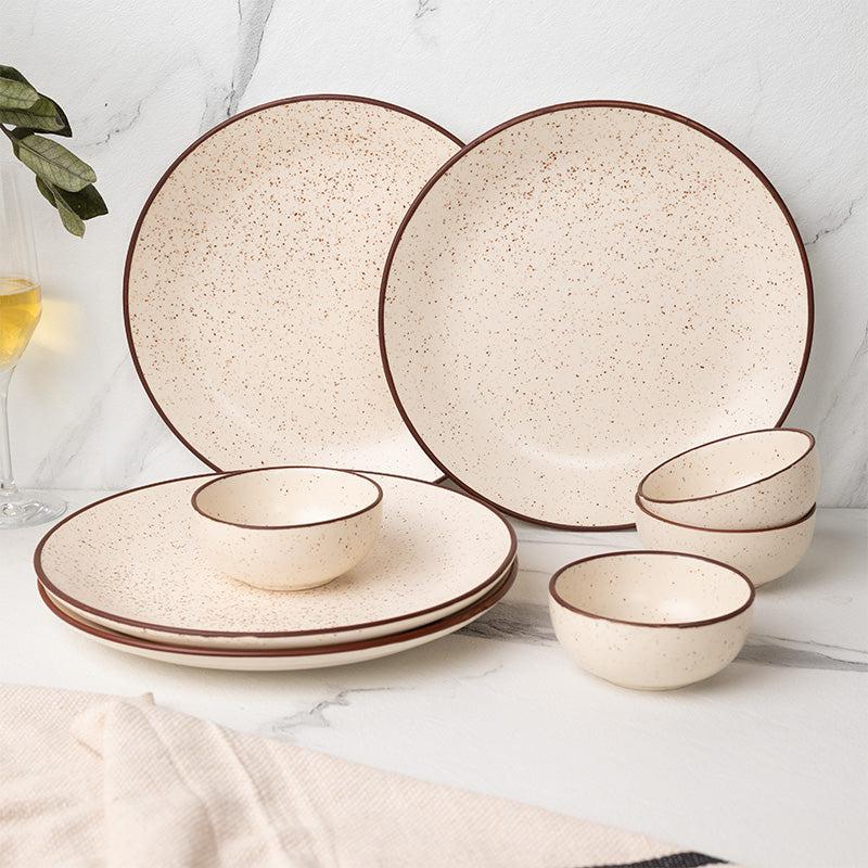 Buy Kestha Dinnerware (Beige) - Eight Piece Set Dinner Set from Vaaree