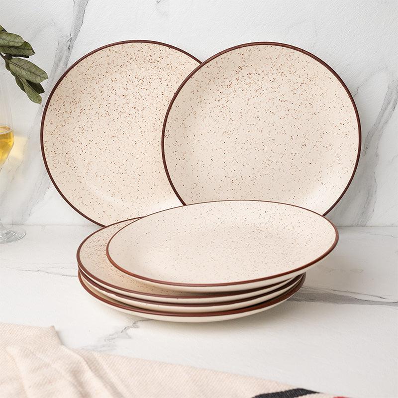 Buy Kestha Dinner Plate (Beige) - Set Of Six Dinner Plate from Vaaree