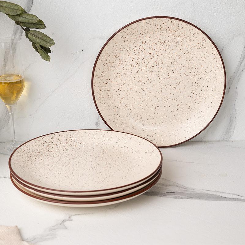 Buy Kestha Dinner Plate (Beige) - Set of Four Dinner Plate from Vaaree