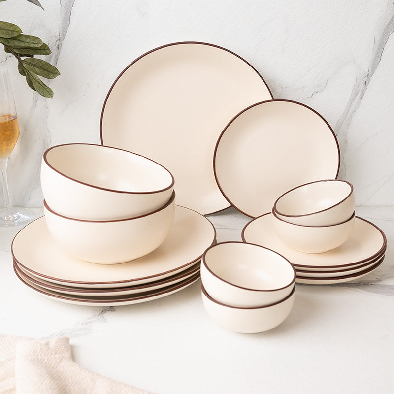 Dinner Set - Riddo Dinner Set (Off White) - Fourteen Piece Set