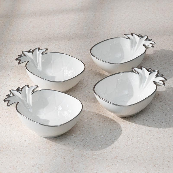 Buy Pineapple Play Snack Bowl (White) - Set Of Four at Vaaree online | Beautiful Bowl to choose from