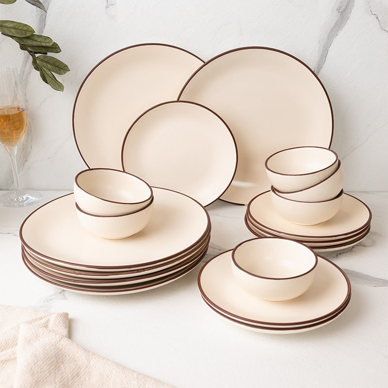 Dinner Set - Riddo Dining Set (Off White) - Eighteen Piece Set