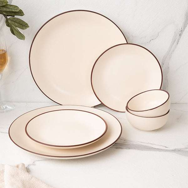 Dinner Set - Riddo Dinnerware (Off White) - Six Piece Set