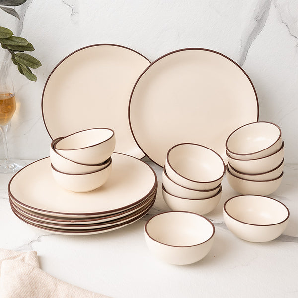 Dinner Set - Riddo Dinner Set (Off White) - Eighteen Piece Set