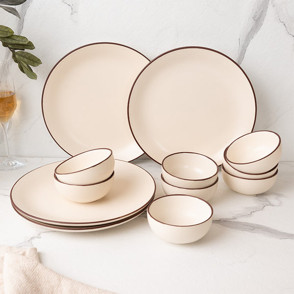 Dinner Set - Riddo Dinner Set (Off White) - Twelve Piece Set