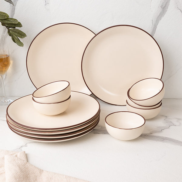 Dinner Set - Riddo Dinnerware (Off White) - Twelve Piece Set