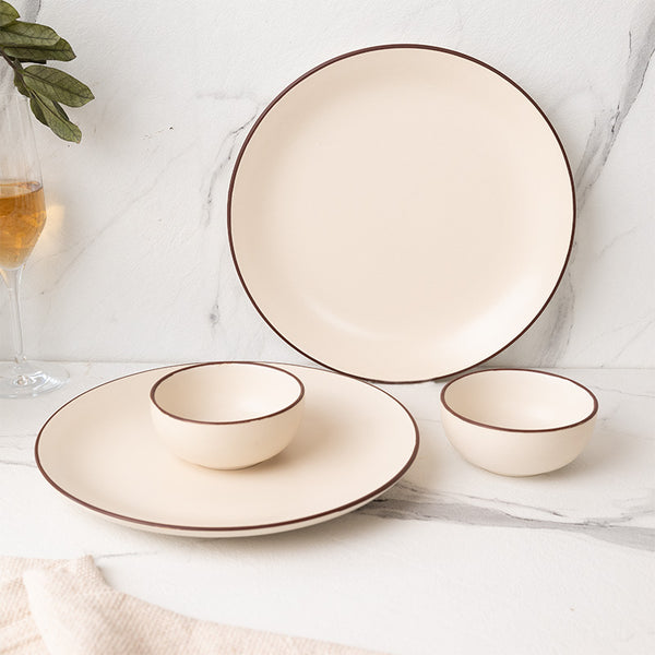 Dinner Set - Riddo Dinner Plate (Off White) - Set Of Four