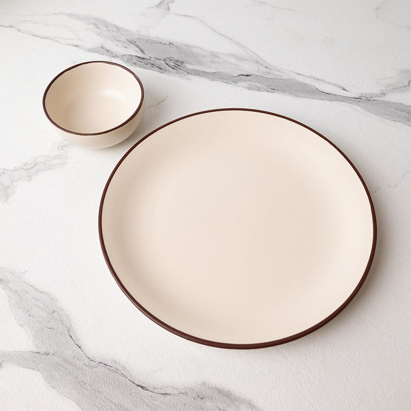 Dinner Set - Riddo Dinner Plate (Off White) - Set Of Four