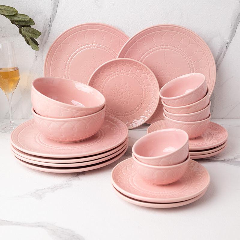 Buy Ekta Dinner Set (Pink) - Twenty Piece Set Dinner Set from Vaaree