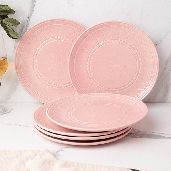 Dinner Plate - Ekta Dinner Plate (Pink) - Set Of Six