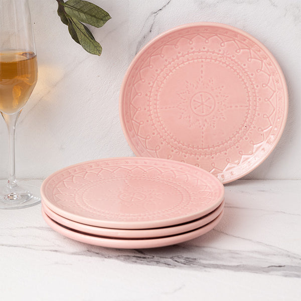 Quarter Plate - Ekta Quarter Plate (Pink) - Set Of Four