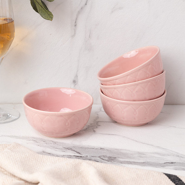 Bowl - Ekta Serving Bowl (Pink) - Set Of Four