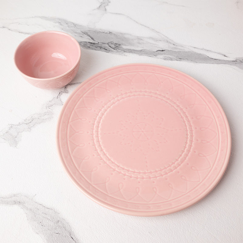 Buy Ekta Dinnerware (Pink) - Six Piece Set Dinner Set from Vaaree