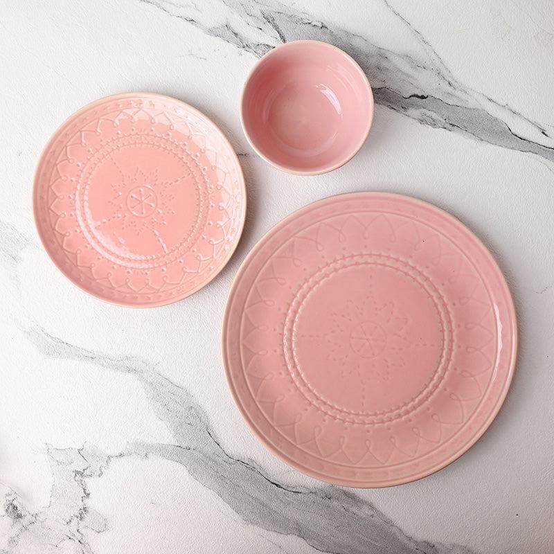 Buy Ekta Dining Set (Pink) - Six Piece Set Dinner Set from Vaaree