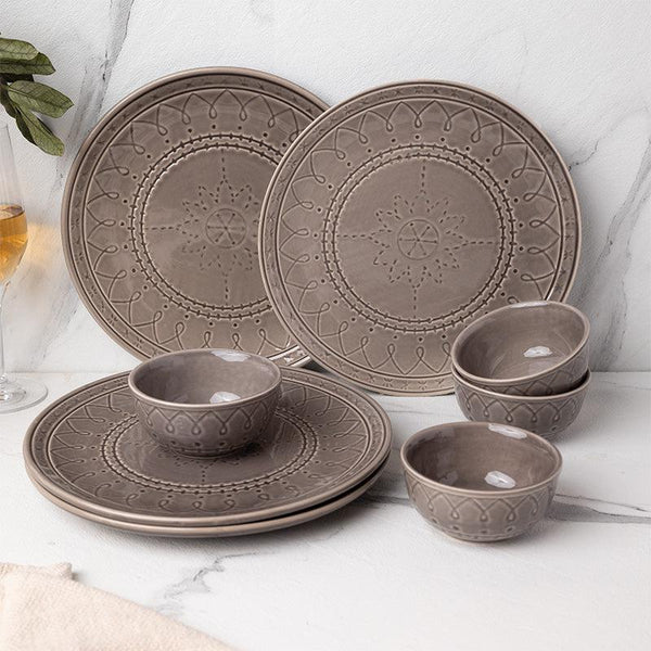 Dinner Set - Ekta Dinnerware (Ash Grey) - Eight Piece Set