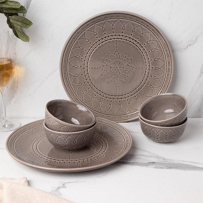 Buy Ekta Dinnerware (Ash Grey) - Six Piece Set Dinner Set from Vaaree