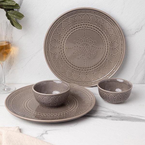 Dinner Set - Ekta Dinnerware (Ash Grey) - Four Piece Set