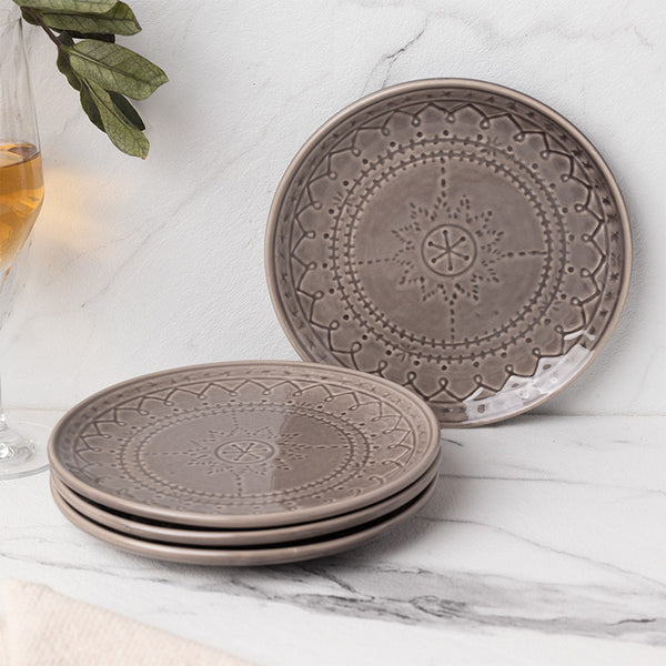 Quarter Plate - Ekta Quarter Plate (Ash Grey) - Set Of Four