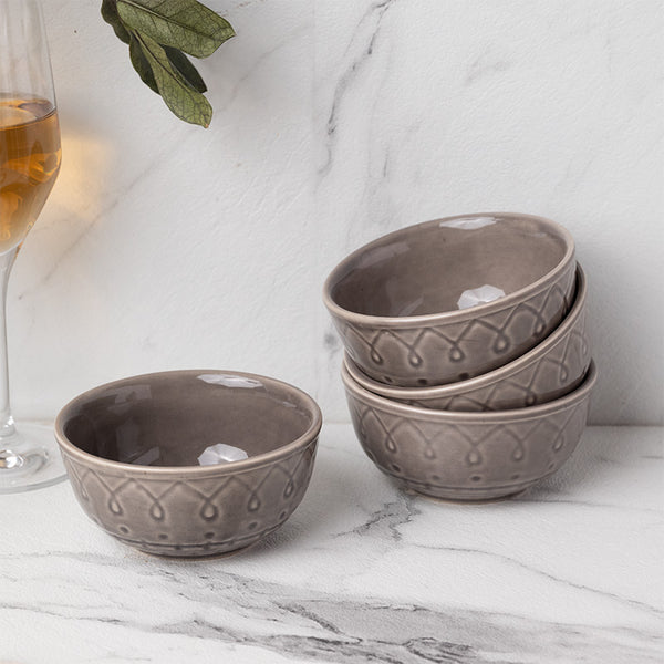 Bowl - Ekta Serving Bowl (Ash Grey) - Set Of Four