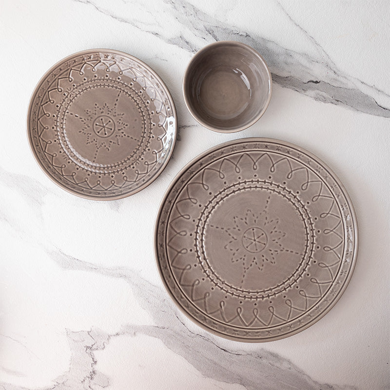 Dinner Set - Ekta Dinner Set (Ash Grey) - Six Piece Set