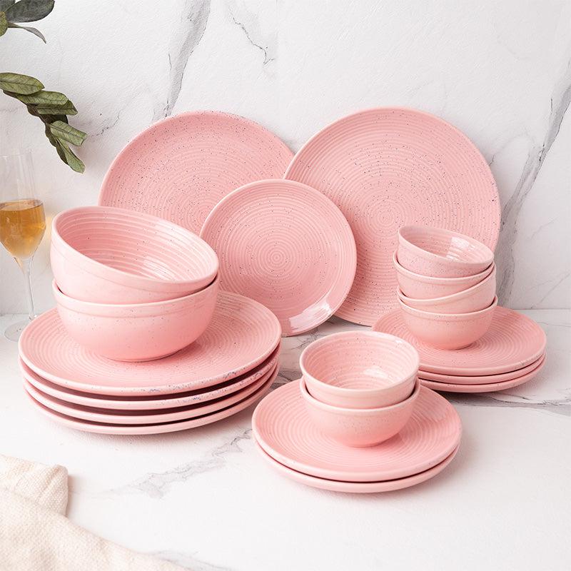 Buy Kestha Dinner Set (Pastel Pink) - Twenty Piece Set Dinner Set from Vaaree