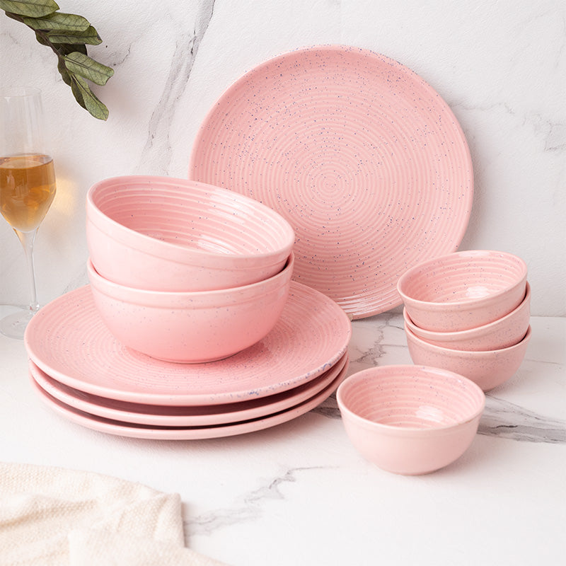 Dinner Set - Kestha Dinnerware (Pastel Pink) - Ten Piece Set