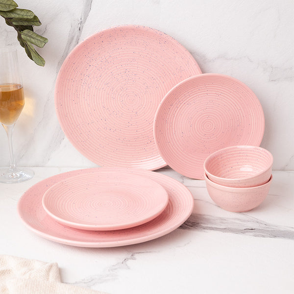 Dinner Set - Kestha Dining Set (Pastel Pink) - Six Piece Set