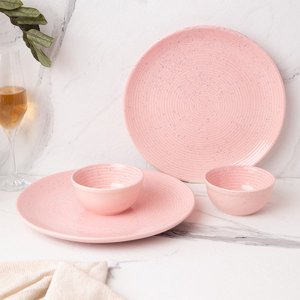 Dinner Set - Kestha Dinnerware (Pastel Pink) - Four Piece Set