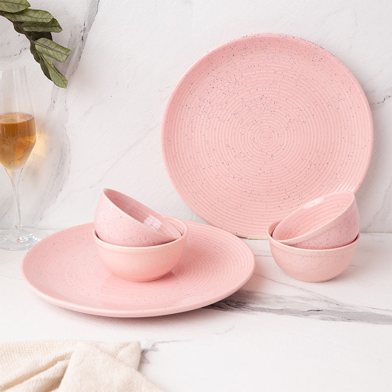 Buy Kestha Dinnerware (Pastel Pink) - Six Piece Set Dinner Set from Vaaree