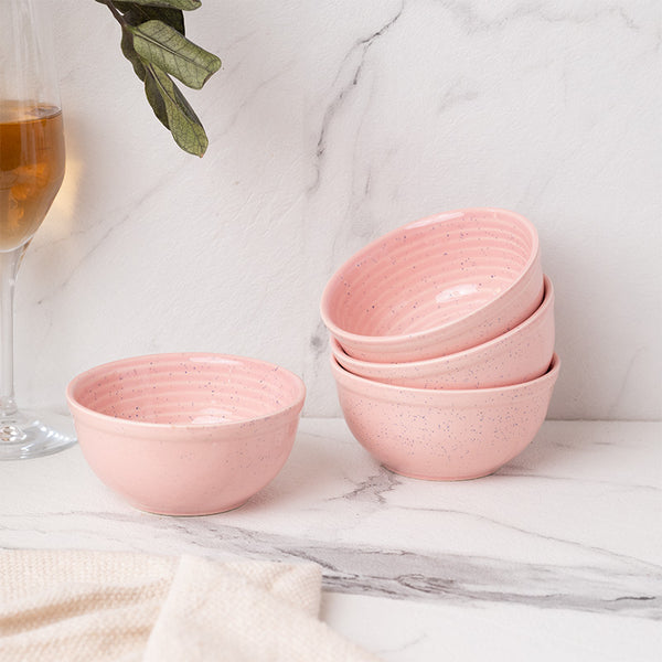 Bowl - Kestha Serving Bowl (Pastel Pink) - Set Of Four