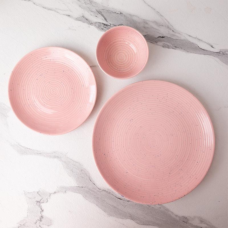 Buy Kestha Dinner Set (Pastel Pink) - Eighteen Piece Set Dinner Set from Vaaree