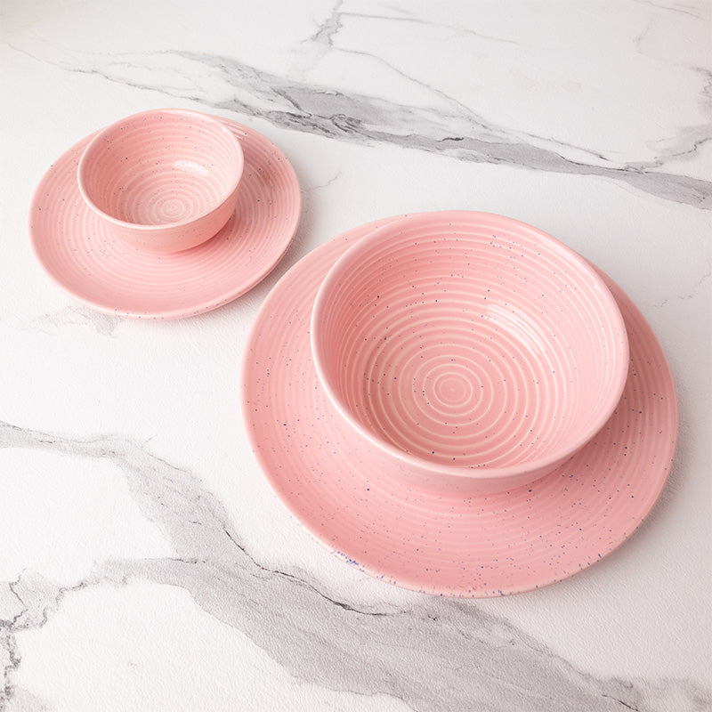 Dinner Set - Kestha Dinnerware (Pastel Pink) - Fourteen Piece Set