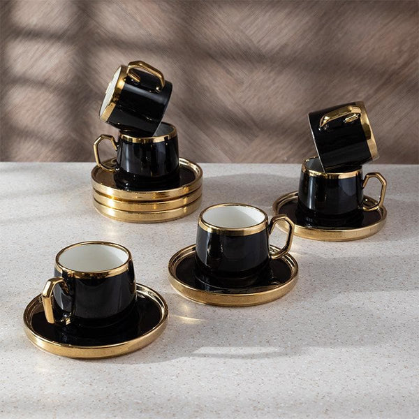 Buy Nearon Cup & Saucer (Black) - Set Of Twelve at Vaaree online | Beautiful Tea Cup & Saucer to choose from