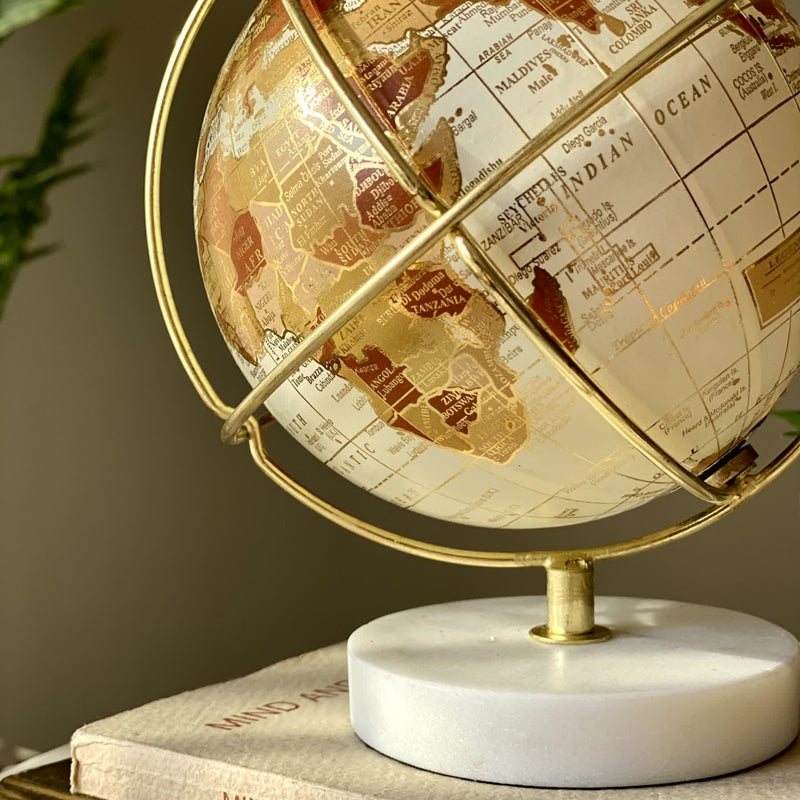 Buy Metrico Globe Showpiece - Ivory & Gold Showpieces from Vaaree